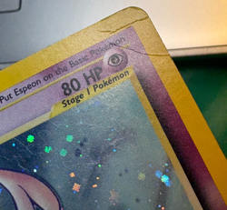 Espeon 1/75 Neo Discovery Unlimited Pokemon Card MP with Damage to top Corner - Image 3