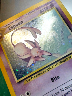Espeon 1/75 Neo Discovery Unlimited Pokemon Card MP with Damage to top Corner - Image 4