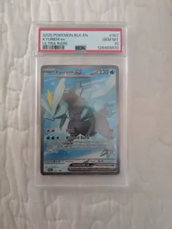 Pokemon Black Bolt Kyurem EX Full Art Rare Card 157/086 PSA 10 - Image 1