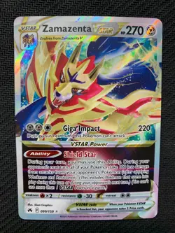Zamazenta VSTAR 099/159 Ultra Rare Pokemon Card - Sw&Sh Crown Zenith set - NM - Image 1