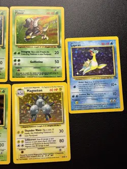Lot Of 7 VTG Pokemon Cards Jungle Fossil Base HOLO LP-MP - Image 3