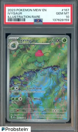 2023 Pokemon MEW EN Card 151 Scarlet & Violet IR #167/165 Ivysaur PSA 10 - Image 1