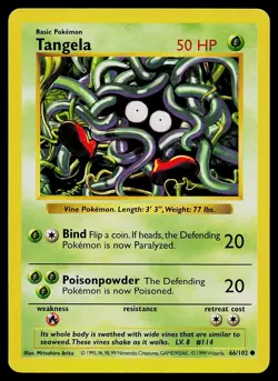 Pokemon Card - Tangela Base Set (Shadowless) 66/102 Common - Image 1