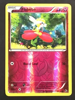 Pokemon TCG Flabebe 63/106 XY Flashfire Reverse Holo Common LP - Image 1