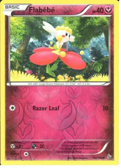 63/106 Flabebe Common Reverse Holo: Pokemon Trading Card Game XY-02 Flashfire - Image 1