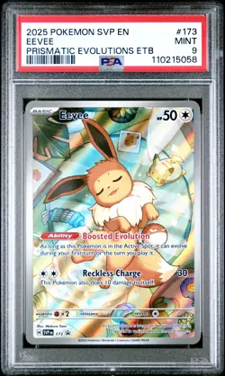 2025 Pokemon SVP En Eevee Prismatic Evolutions ETB Black Star Promo #173 PSA 9 - Image 1