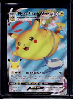 2021 Pokemon SWSH Celebrations Flying Pikachu VM #007/025 - Image 1