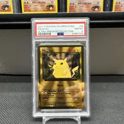 Pokemon PSA 8 NM-MINT Pikachu 58/102 Gold METAL Classic - Image 1