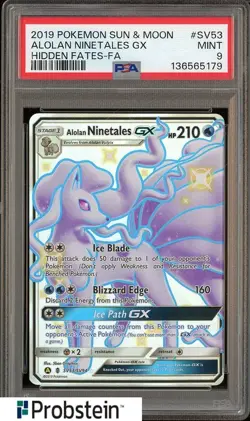 2019 Pokemon Hidden Fates Shiny Vault #SV53 Alolan Ninetales GX PSA 9 MINT - Image 1