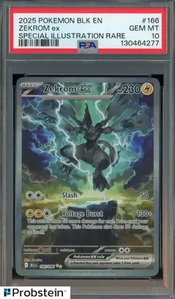 TCG 2025 POKEMON BLK EN SPECIAL ILLUSTRATION #166/086 ZEKROM EX PSA 10 GEM MINT - Image 1