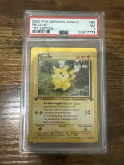 2000 Pokemon Pikachu German Jungle 1st Edition #60 PSA 7 NM ⚡ - Image 1