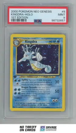 2000 Pokemon Neo Genesis 1st Edition Holo Rare Kingdra PSA 9 #8/111 - Image 1
