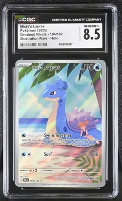Misty's Lapras *CGC 8.5* Illustration Rare *Destined Rivals* #194 * Pokemon - Image 1