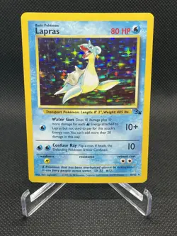 Pokemon TCG Lapras 10/62 Fossil Holo-MP - Image 1