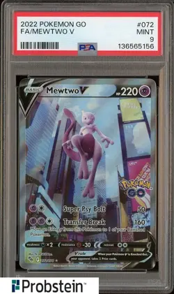 2022 Pokemon Go #072 FA Mewtwo V PSA 9 MINT - Image 1