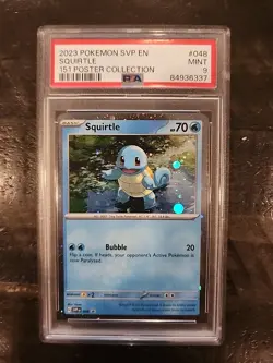 Squirtle Black Star Promo 2023 Pokemon 151 Poster Collection SVP #048 PSA 9 - Image 1