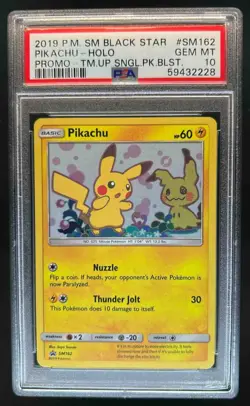 2016-19 Pokemon SM Black Star Promos Pikachu #SM162 PSA 10 - Image 1