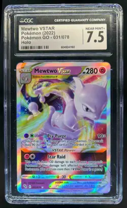 2022 Pokemon SWSH Pokemon GO Mewtwo VST #031/078 CGC 7.5 - Image 1