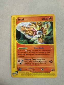 Pokemon Entei 10/147 Aquapolis Non Holo Rare (LP) - Image 1