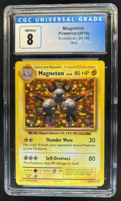 2016 Pokemon XY Evolutions Magneton Holo #38/108 CGC 8 - Image 1