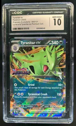 2025 Pokemon SV Prismatic Evolutions Tyranitar ex Promo Stamp #064/131 CGC 10 - Image 1