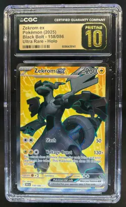 2025 Pokemon SV Black Bolt BLK EN Zekrom ex Ultra Rare #158/086 CGC 10 Pristine - Image 1