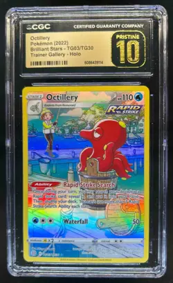 2022 Pokemon SWSH Octillery Trainer Gallery Holo #TG03/TG30 CGC 10 Pristine - Image 1