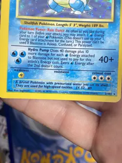 💎⭐Error OC Blastoise - Additional Yellow Ink - Base Set 2/102 Pokemon 1999⭐💎 - Image 4