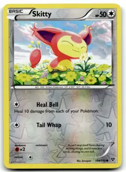 Skitty 104/146 XY Base Set Common Reverse Holo Pokemon TCG MP - Image 1