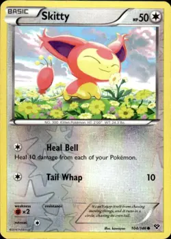 Pokemon Reverse Holo Skitty XY Base Set 104/146 LP - Image 1
