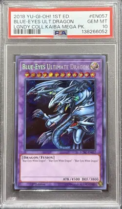 2018 PSA 10 YUGIOH LCKC 1ST ED SECRET RARE BLUE EYES ULTIMATE DRAGON 💫 - Image 1