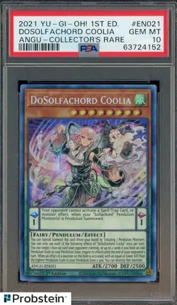 2021 Yu-Gi-Oh! ANGU 1st Edition Collector's Rare Dosolfachord Coolia PSA 10 - Image 1