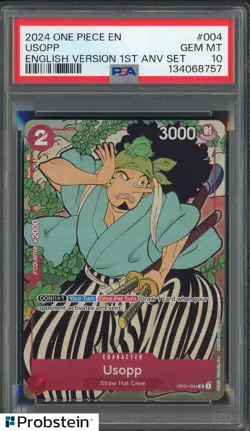 2024 One Piece English Version 1st Anniversary Set #004 Usopp PSA 10 GEM MINT - Image 1