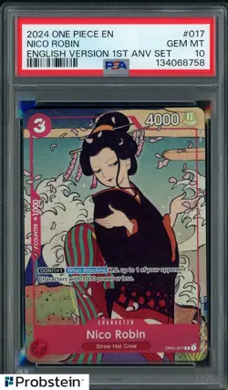 2024 One Piece English Version 1st Anniversary Set #017 Nico Robin PSA 10 - Image 1