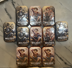 One Piece Tin Pack Set Vol.2 OP-13 Bandai English Lot Of 11 Tins! Art set x2 - Image 1