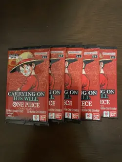 One Piece Carrying On His Will OP-13 Five 5 Booster Packs Lot English D - Image 1