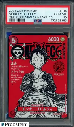 #2 2025 One Piece JP One Piece Magazine Vol. 20 #014 Monkey D. Luffy PSA 10 - Image 1