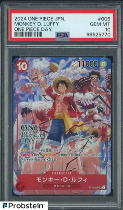 2024 One Piece Japanese One Piece Day #006 Monkey D. Luffy PSA 10 GEM MINT - Image 1