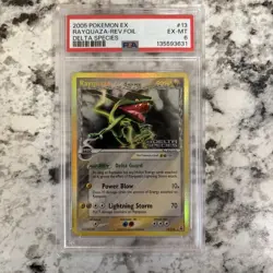 2005 POKEMON EX DELTA SPECIES #13 RAYQUAZA-REVERSE FOIL PSA 6 - Stamped - Image 1