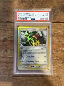 2005 POKEMON EX DELTA SPECIES #13 RAYQUAZA - REVERSE FOIL PSA 6 - Image 1
