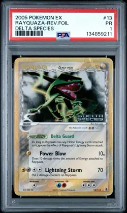 PSA 1 Rayquaza EX Delta Species #13 Stamped Reverse Holo Foil 2005 Pokemon PR - Image 1