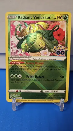 Pokemon TCG Radiant Venusaur Holo Card Pokemon Go 004/078 Rare - Image 1