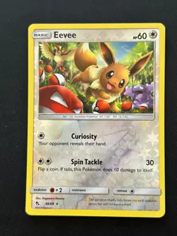 EEVEE 48/68 Holo Rare Hidden Fates Reverse Holo NM Pokemon - Image 1