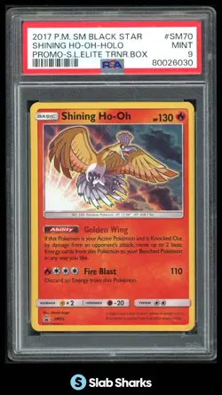 2017 POKEMON BLACK STAR PROMO #SM70 SHINING HO-OH HOLO SHINING LEGENDS ETB PSA 9 - Image 1