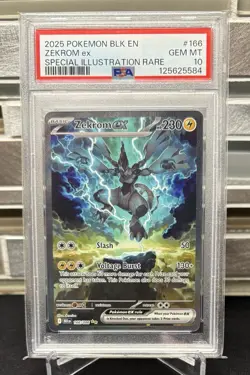 2025 Pokemon Black Bolt Zekrom Ex 166/086 PSA 10 Gem Mint SIR - Image 1