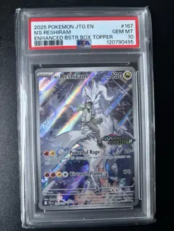 Pokemon TCG N's Reshiram Stamped Illustration Rare Promo Card 167/159 PSA10 - Image 1