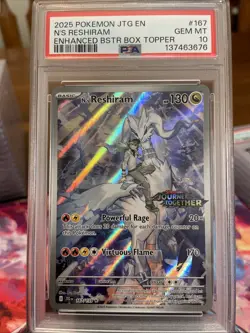 Pokemon TCG N's Reshiram Stamped Illustration Rare Promo Card 167/159 PSA10 - Image 1