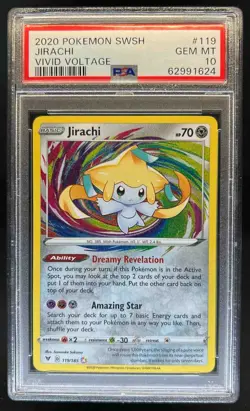 2020 Pokemon SWSH Vivid Voltage Jirachi #119/185 PSA 10 - Image 1