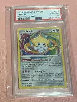 Pokemon Card PSA 10 Jirachi Amazing Rare 119/185 Holo Vivid Voltage 2020 - Image 1