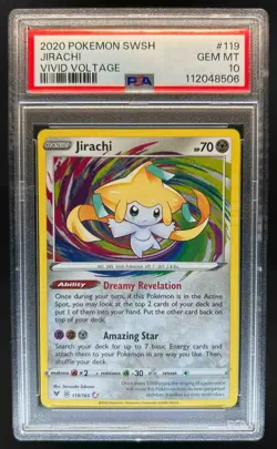 2020 Pokemon SWSH Vivid Voltage Jirachi Amazing Rare #119/185 PSA 10 - Image 1